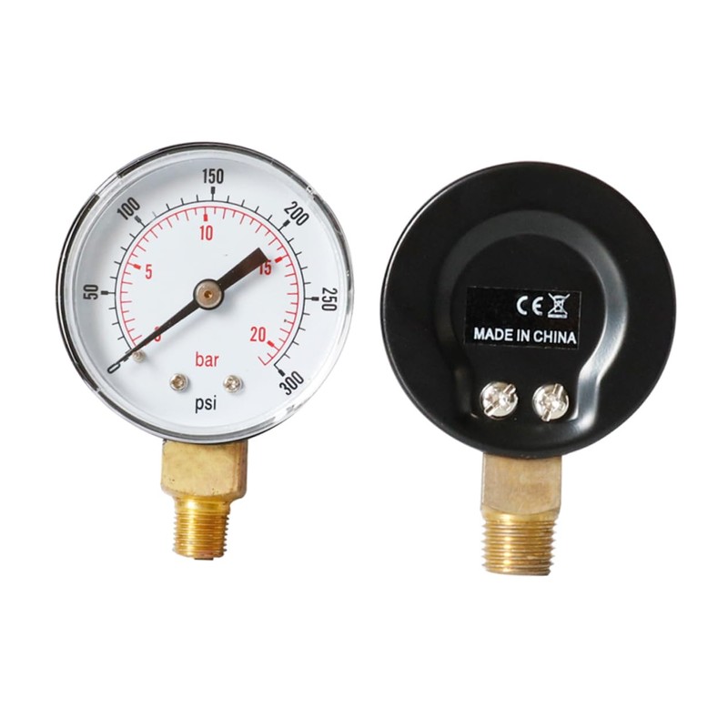 TEHAUX 2pcs Psi Npt Pressure Gauge High Compressor Gauge Compact