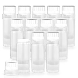 Mirrline 12 Pcs 60ml/2oz Empty Deodorant Containers Twist Up Plastic Deodorant Holder Tube for Lipstick Crayon Chapstick Sunscreen Bar - Translucent