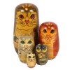 Unique Hand-Painted Cat Russian Doll - 12x6.5 Centimeters (Set of