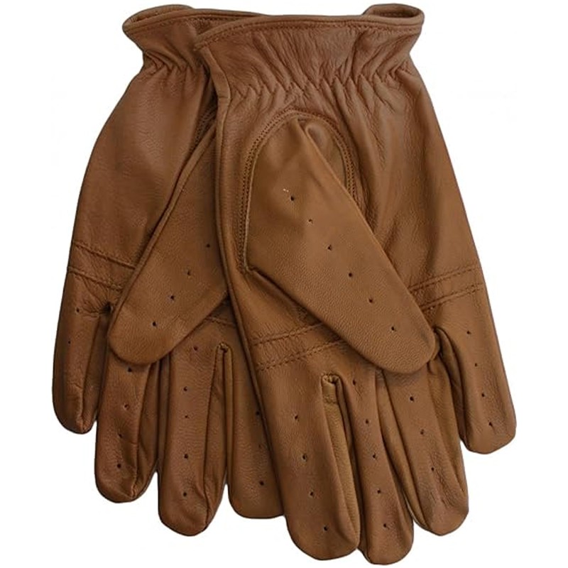 German Wear, Men's Driving Driving Leather Gloves, caramel