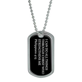 GRAPHICS & MORE I Can Do All Things Through Christ - Military Dog Tag Keychain