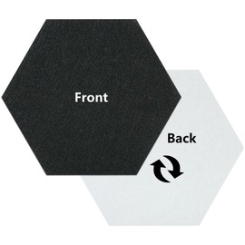 Vienrose Hexagon Felt Bulletin Board Self Adhesive Pin Board Wall Decoration Tiles with 35 Push Pins for Office Home and School, Black 8 Pack