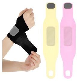 Thin Wrist Brace, 3 Pack Carpal Tunnel Wrist Brace Right Hand Left Hand, Elastic Wrists Guard Compression with Convenient Hook and Loop Strap for Sports, Tennis, Football, Crochet (Multi-colored)