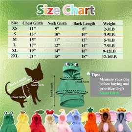Pet Clothes, Dogs Hooded Sweatshirt Fruit Warm Coat Sweater Cold Weather Costume for Puppy Small Medium Large Dog (XXL, Green Frog)
