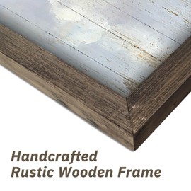 Barn Framed Wall Art Decor: Rustic Farmhouse Wooden Picture Country Windmill Meadow Landscape Painting Animal Horse Prints Artwork for Bedroom Kitchen 16'' x 11''