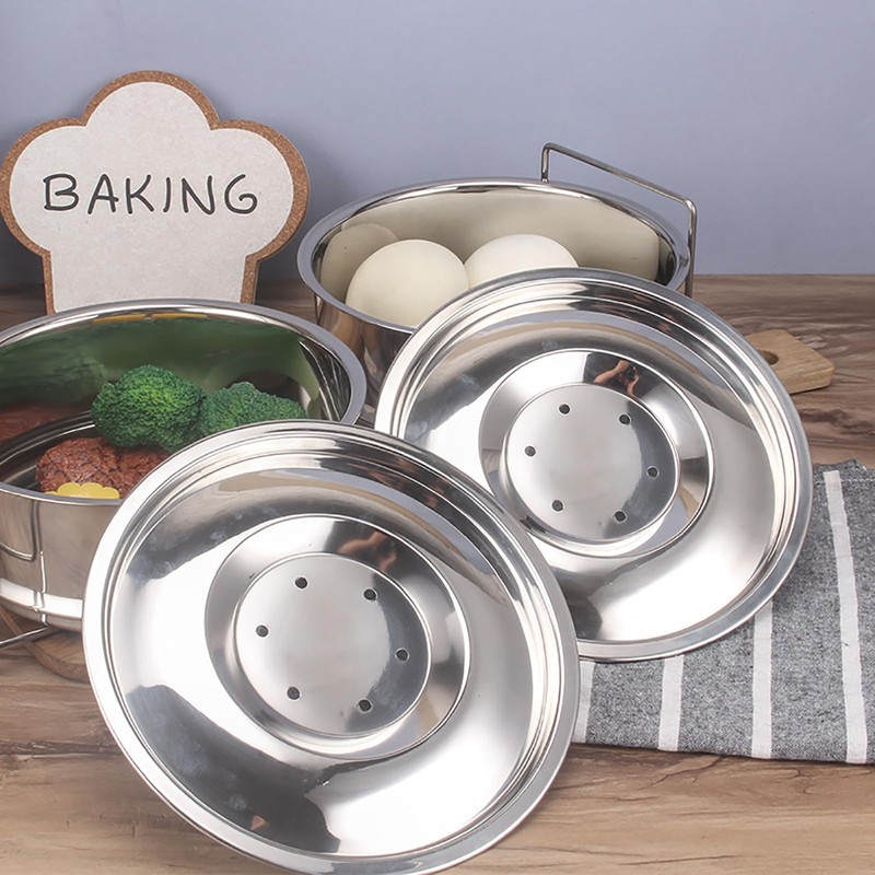 WUWEOT Stackable Steamer Insert Pans, 2 Tier Stainless Steel Pot-in-Pot