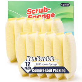 All-Purpose Non Scratch Sponges，Sponges Kitchen for Washing and Cleaning Dishes, Non-Stick Cookware,Premium Scrub and Scrubbers，Cleaning of Kitchen, Bathroom,and Household,12Pad