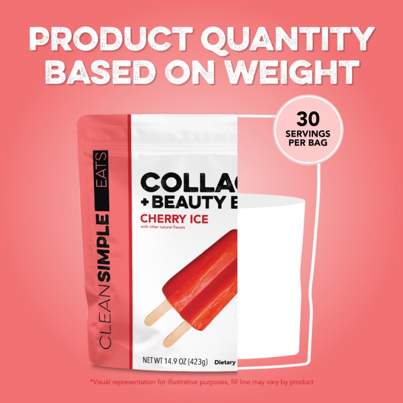 Clean Simple Eats Collagen Cherry Ice, 30 Serving