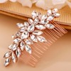 Missgrace Bridal Gold Silver Pink Rhinestones Hair Comb Sparkling Dainty