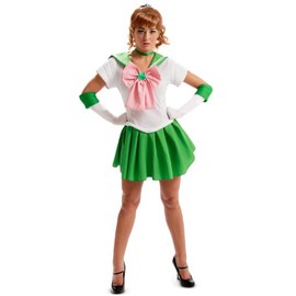 InCogneato Sailor Moon/Jupiter Adult Costume, White/Green, Small