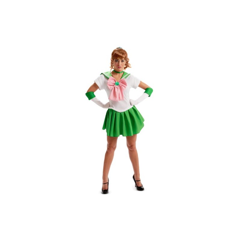 InCogneato Sailor Moon/Jupiter Adult Costume, White/Green, Small