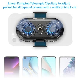 NEVEIKA Phone Cooler, Cellphone Radiator with Dual Semi-Conductor Cooling Chip, Mobile Phones with a Width of 6 to 8 cm for Tiktok Live Streaming, Outdoor Vlog, Mobile Gaming.