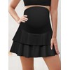 SHEKINI Maternity Ruffled Skirt Over and Under Belly High Waisted