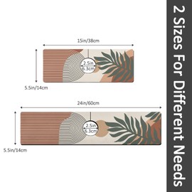 2PCS 15" X 5.5" Kitchen Sink Splash Guard Faucet Mat Boho Super Absorbent Fast Drying Faucet Guard & Draining Mat Sink Splash Guard Behind Faucet for Kitchen, Bathroom