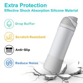 Airboat 2PCS Silicone Water Bottle Boot for Owala 24oz, Protective Bottom Bumper Anti-Slip Sleeve for FreeSip, Twist, and Flip Stainless Steel Bottles, Dishwasher Safe and BPA Free