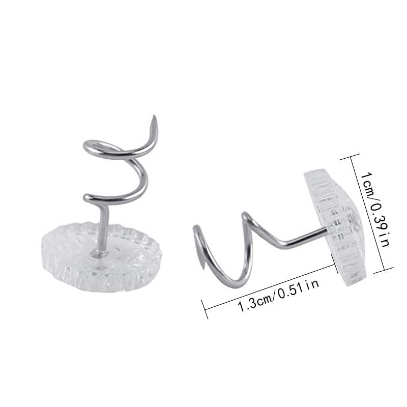 50 Pack Twist Pins with Clear Heads, Bedskirt Pins for