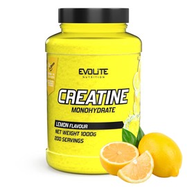 EVOLITE NUTRITION Creatin Monohydrat 1kg - Taurin Kreatin Pulver, Pre Workout - 200 Portionen - Support fr Muskelaufbau, Performance und Gehirnleistung - Perfekt L?slich, Vegan, 6 Monate Vorrat - Evolite Nutrition
