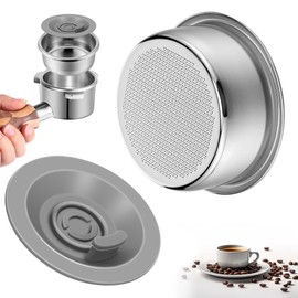 Dunkive 54mm Espresso Filter Basket & Cleaning Disc, Two Cup Single Wall Non Pressure Compatible with Breville 54mm Portafilter Basket, Compatible with Barista Express/Pro/Touch, Infuser, Duo Temp Pro