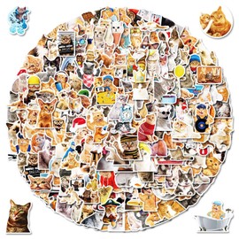 Realistic Cat Stickers for Laptop (200 Pieces), Gift for Children, Teenagers, Adults, Boys, Real Cat Waterproof Vinyl Stickers for Scrapbooking, Skateboard, Car, Luggage