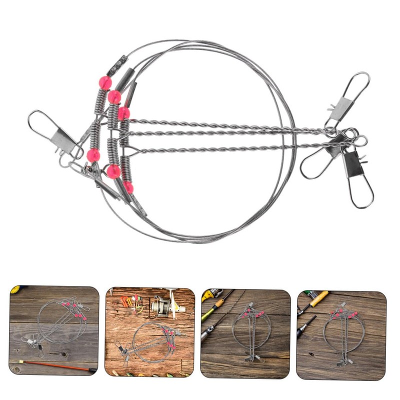 WOONEKY 5pcs Saltwater Fishing Leader Rigs High Strength Wire with