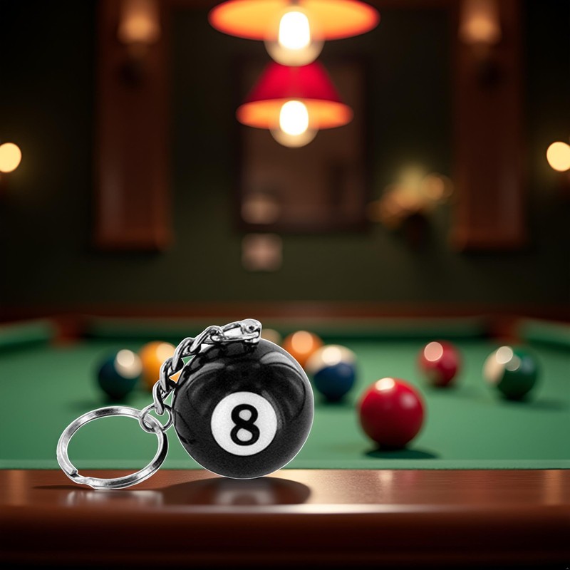 Dwuww Creative Number Eight Billiard Key Chain Pendant Car Key