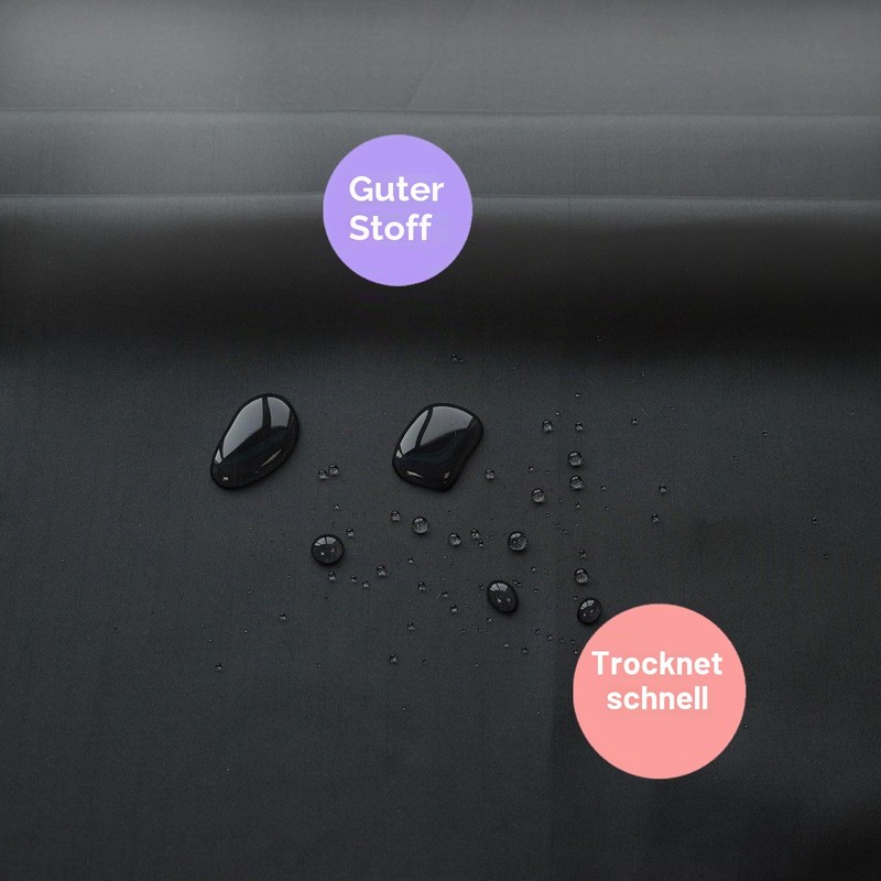 YISURE Shower Curtain 150 x 150 cm, Black Textile Polyester,