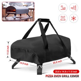 Rilime Grill Covers, Pizza Oven Cover for Bertello, 420D Waterproof Dustproof Pizza Oven Protection Weatherproof Dustproof Pizza Oven BBQ Rain Cover for Wood Fired Cha rcoal