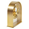 Wm Widdop Gold Effect Arch Mantel Clock with Skeleton Movement