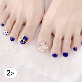 Item Shop Strip design pedicure stickers full of summer sensibility, 2 pieces, summer chain look / 잇템샵 여름감성가득 스트립 디자인 페디큐어 스티커, 2개, 썸머체인룩