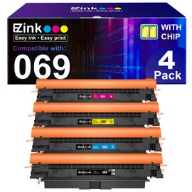 E-Z Ink E-Z Ink Compatible 069 Toner Cartridge Replacement for Canon 069 Toner Cartridge Set 069H to use with imageCLASS MF753Cdw MF751Cdw LBP674Cdw LBP673Cdw LBP674Cx MF752Cdw MF756Cx with Chip, 4 Pack-BCMY
