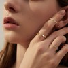 Kakonia 3PCS 14K Gold Plated Rings CZ Stacking Rings for