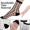 Lusofie 5 Pairs Sheer Socks Black See Through Socks Checkered
