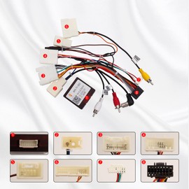 ViaBecs 16-PIN Car Stereo Wiring Harness with Canbus Box for Toyota Camry RAV4 Corolla Tundra Highlander, Supports Original JBL Amplifier, Backup Camera, SWC, FM/AM Antenna Adapter, and USB