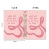 Locomiss Christian Coquette Pink Bow Spiral Notebook, Inspirational Preppy Aesthetic