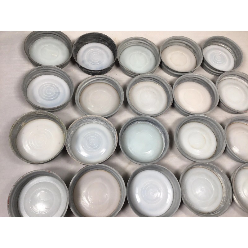 antique zinc lids milk glass lined Boyds atlas or ball