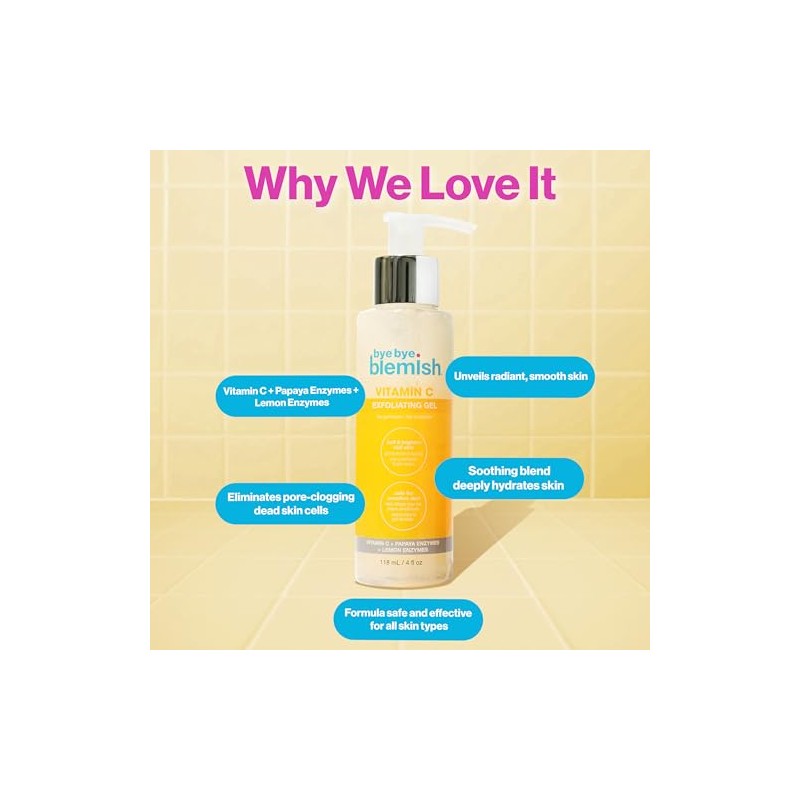 Bye Bye Blemish, Gel exfoliante facial con Vitamina C, 118ml