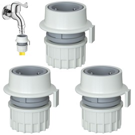 RecDec 3 Pack Sink Faucet Quick Connector Faucet to 5/8" Garden Hose Adapter Portable Dishwasher Snap Coupling Adapter for Portable Washer Water Hose Twin Tub Washing Machine Countertop Dishwashers