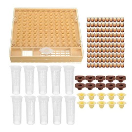 SagaSave Queen 130 Pieces Complete Beekeeping System Kit with Cell Trays and Roll Cages for Aiculture, Beekeepers