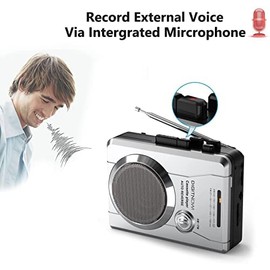 Cassette Player, Portable AM/FM Pocket Radio and Voice Audio Cassette Recorder, Personal Audio Walkman with Built-in Speaker and Headphones
