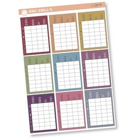 Macro Tracker Full Box Full Week Planner Stickers, Calories Intake Tracker, Color Print Planning Labels, FC12 (L-188-M)