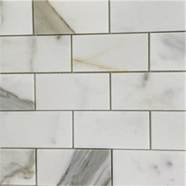 Stone Center Online G64XH Calacatta Gold Calcutta Marble 2x4 Brick Subway Mosaic Tile Honed