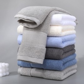 Premium 140G Thick Cotton Face Towel Set - Hotel & Business Gift Quality 35*75CM/White 15ea