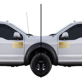 Hill Country Vinyl American US Flag [Pick Color/Size] Vinyl Decal Sticker for Laptop/Car/Truck/Window/Bumper (3.5in Subdued Pair, Metallic Gold)