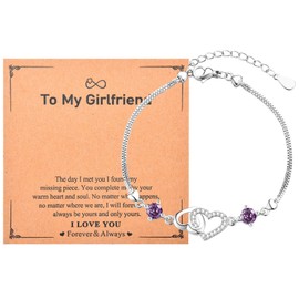 VYYU Gifts for Girlfriend, Adjustable Infinity Hearts Bracelets for Her, Girlfriend Birthday Christmas Valentines Day Romantic Gifts