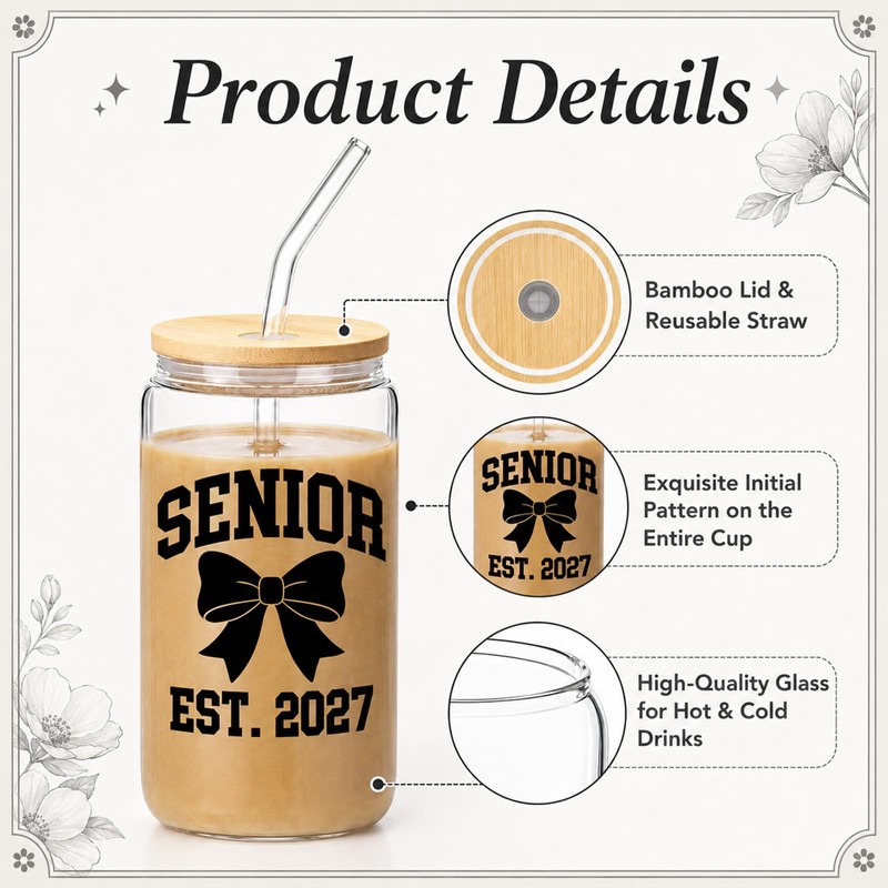 Black 7 Pcs 2027 Senior Gifts Set Senior Night Gift