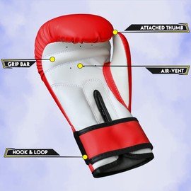 Farabi Sports Kids Boxing Gloves 6, 8-oz Junior Muay Thai Gloves Youth Kickboxing Sparring Punching Bag Training Gloves (Red, 8-oz)