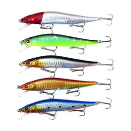 【正規輸入品】オルルド釣具 ルアーセット 5個 14cm 23g ミノー E シーバス・ヒラメ・マゴチ ショア ボートゲームの青物 などに最適 フィッシュイーターゲットに ソルトウォーター定番の5色5個セット qb100028a01n0