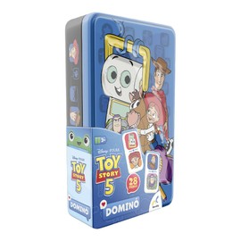 Toy Story 5 Dominó Infantil Clásico, Fichas de Pasta con Personajes Ilustrados, Caja Metálica, Juego de Mesa Familiar y Educativo                     