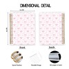 JWVK Coquette Pink Bow Spiral Notebook, Chinoiserie Floral Notebooks for