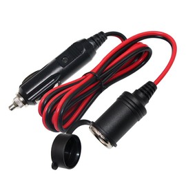 SPARKING - Cable de extensión para encendedor de cigarrillos de coche de 6 pies, enchufe macho a hembra de 16 AWG, cable de extensión resistente con luces LED para bomba de neumáticos, compresor de